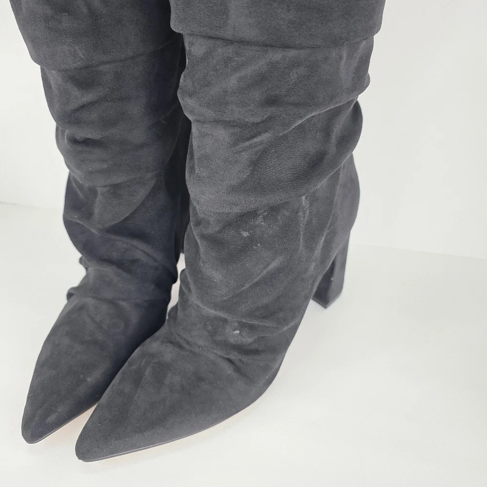 Marc Fisher Fadwa Fadora Slouchy Layered Pointed Block Boot Heel Women's Size 8M